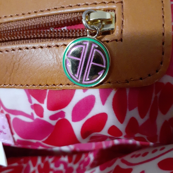 Lilly Pulitzer Off The Wagon Quilted Green Canvas Tote Shoulder Bag - Picture 7 of 8